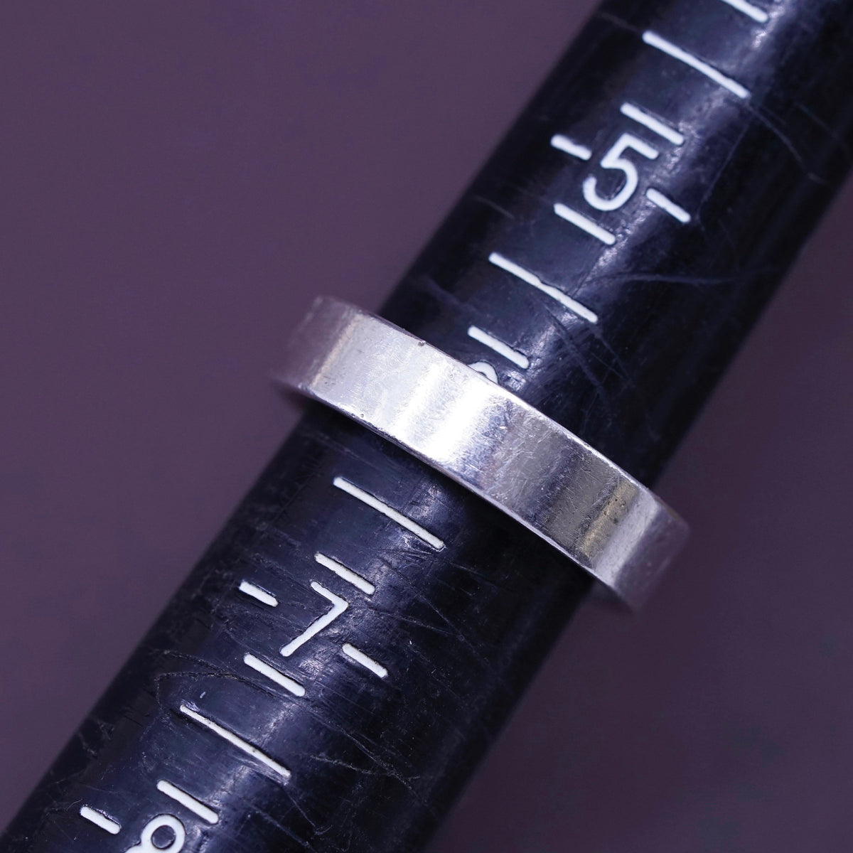 Size 6, vintage sterling 925 silver handmade ring wedding band