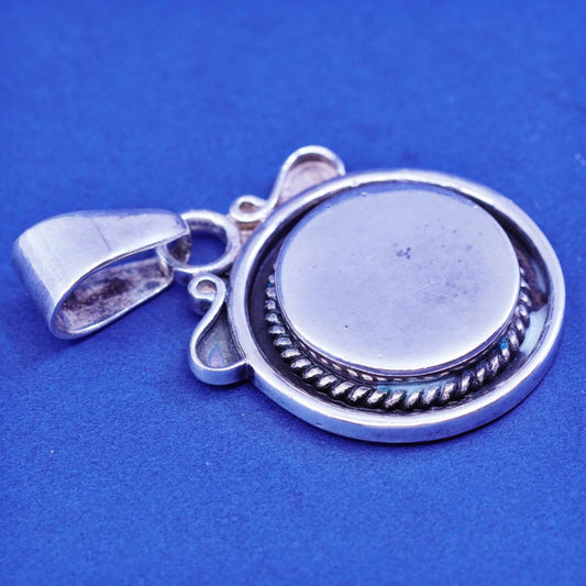 Vintage Silpada sterling 925 silver handmade blank Circle pendant
