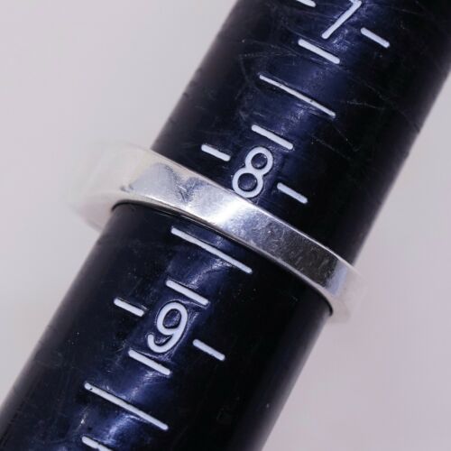 Size 8.25 Handmade Ring in Sterling 925 Silver W/ Abalone N Marcasite Details