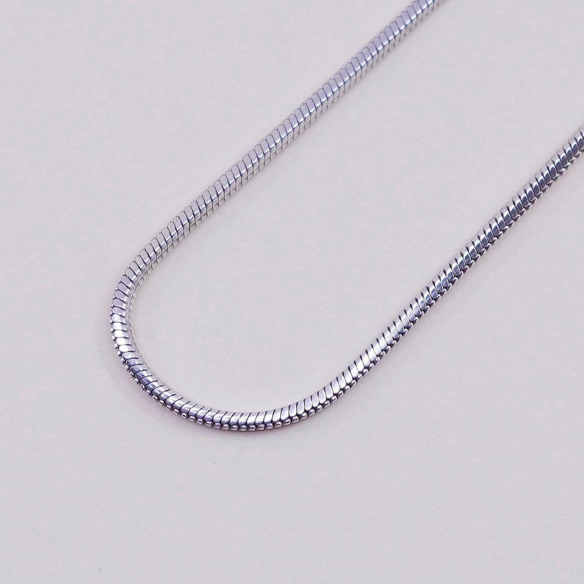 16”, 1mm, Vintage sterling silver square snake chain, Italy 925 necklace