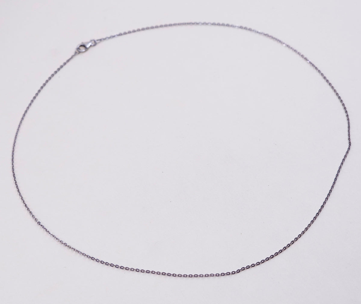 18”, 1mm, Vintage sterling silver circle chain, Italy 925 necklace