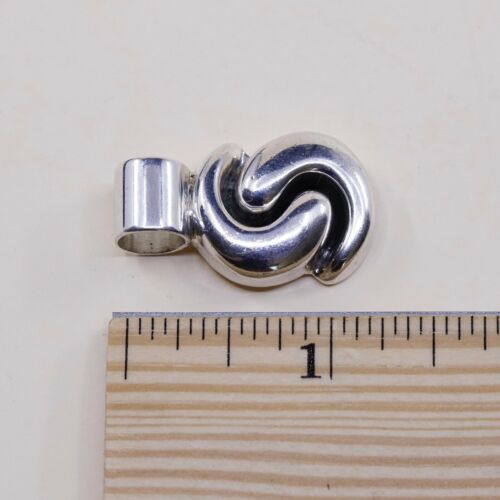 Vintage Mexico Sterling silver 925 Handmade Modern Pendant, Stamped Mexico 925