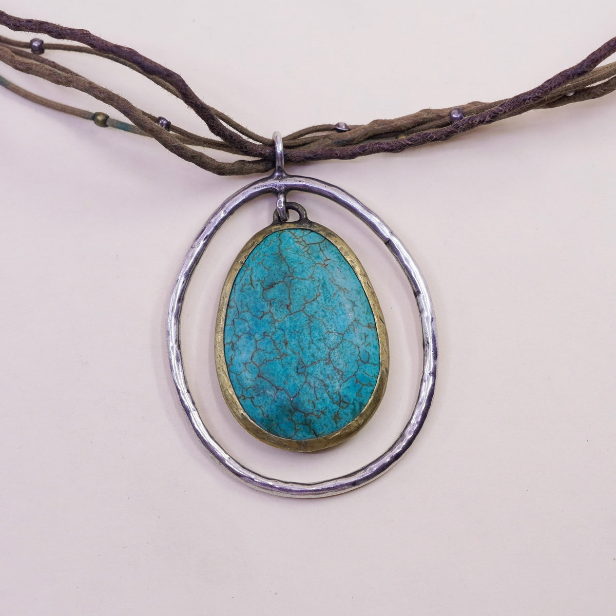 18+2”, silpada N1804 multi strands linen necklace Sterling 925 Silver turquoise