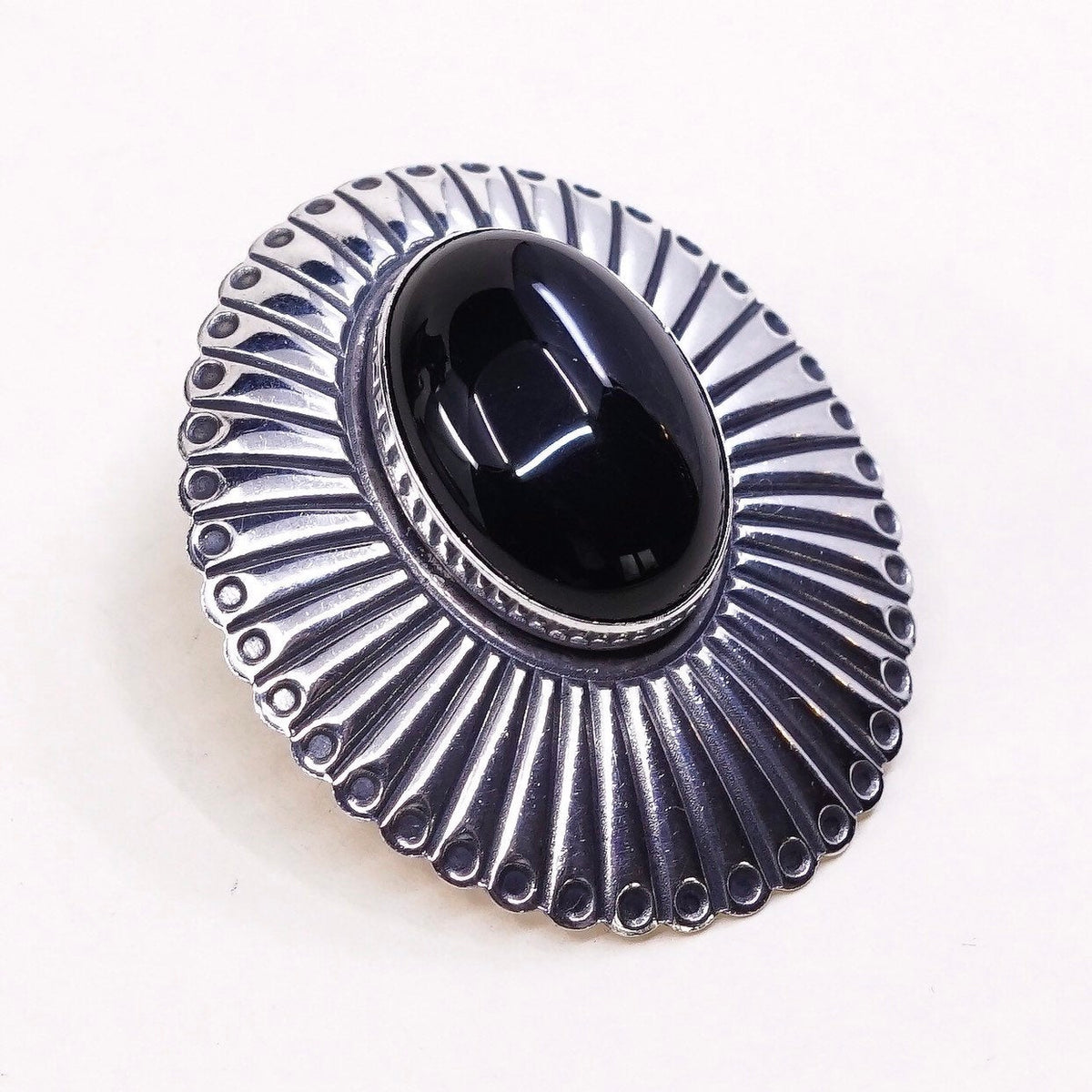 southwestern Sterling 925 silver handmade earrings w/ obsidian