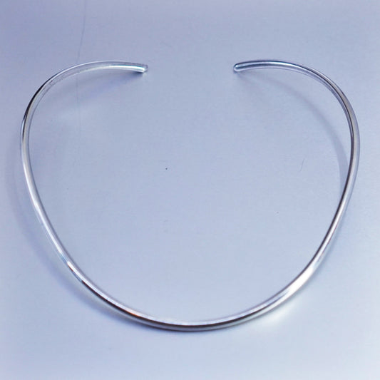 14”, vintage Mexico Sterling 925 silver handmade choker collar necklace