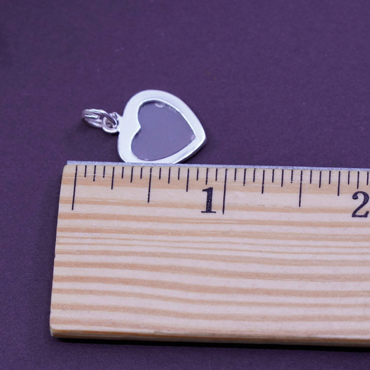 Vintage Sterling silver handmade charm, Mexico 925 heart photo pendant