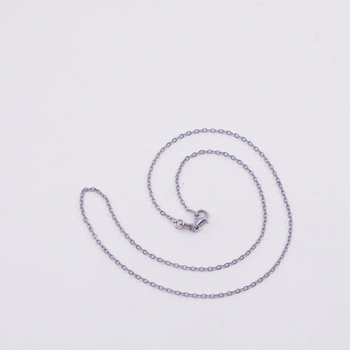 17”, 1.6mm, Vintage sterling silver flatten circle chain, Italy 925 necklace