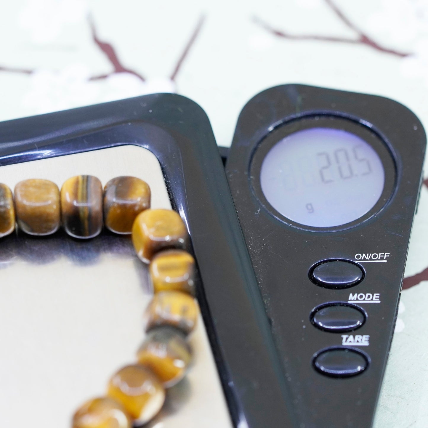 6.5”, Bracelet with golden tiger eye beads with sterling 925 silver charm “hope