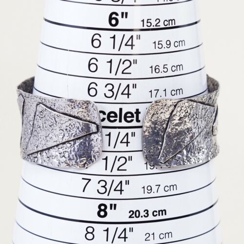 7.5”, Vintage Sterling 925 Silver Handmade cuff, 925 Modern Hammered Bracelet