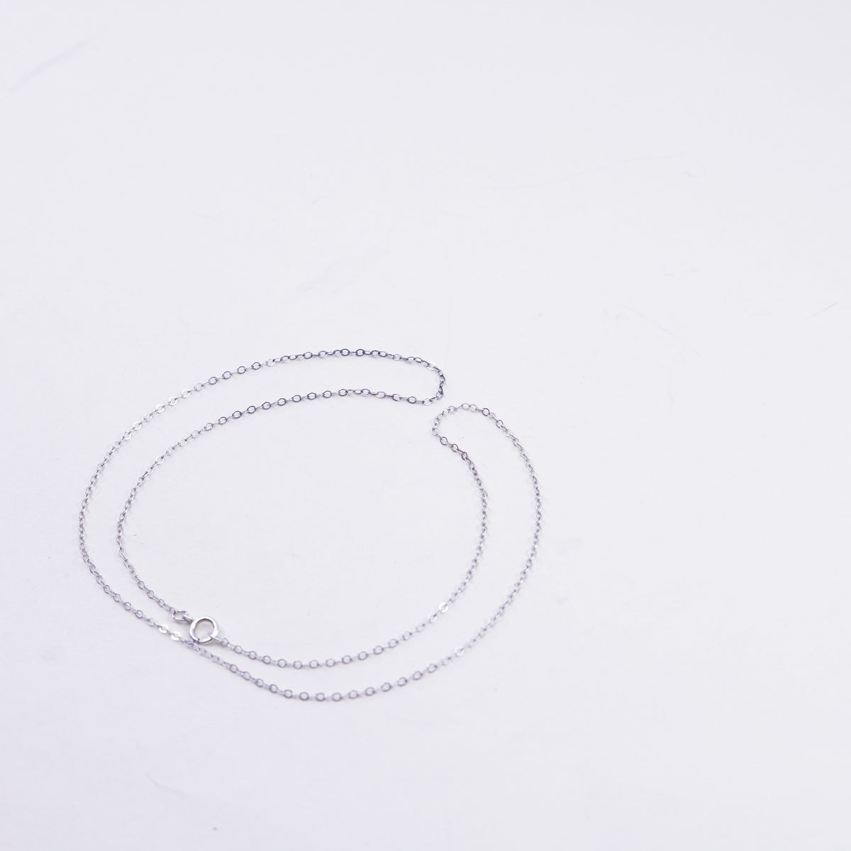 18”, 1mm, Vintage sterling silver flatten circle chain, Italy 925 necklace
