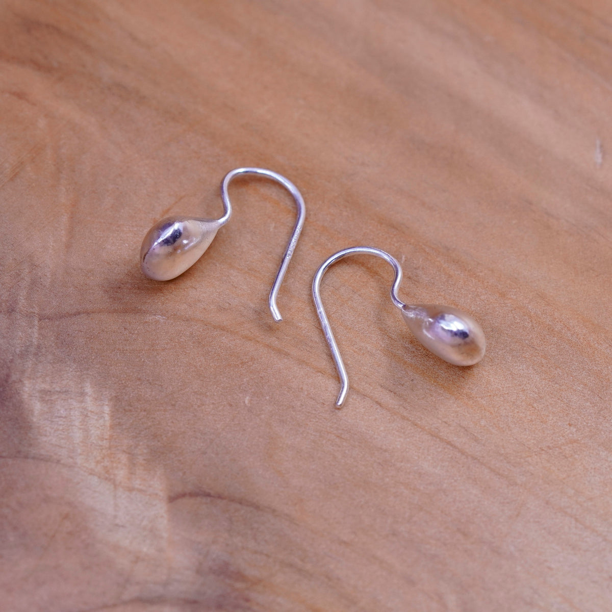 Vintage Sterling silver handmade earrings, Mexico 925 teardrop drops