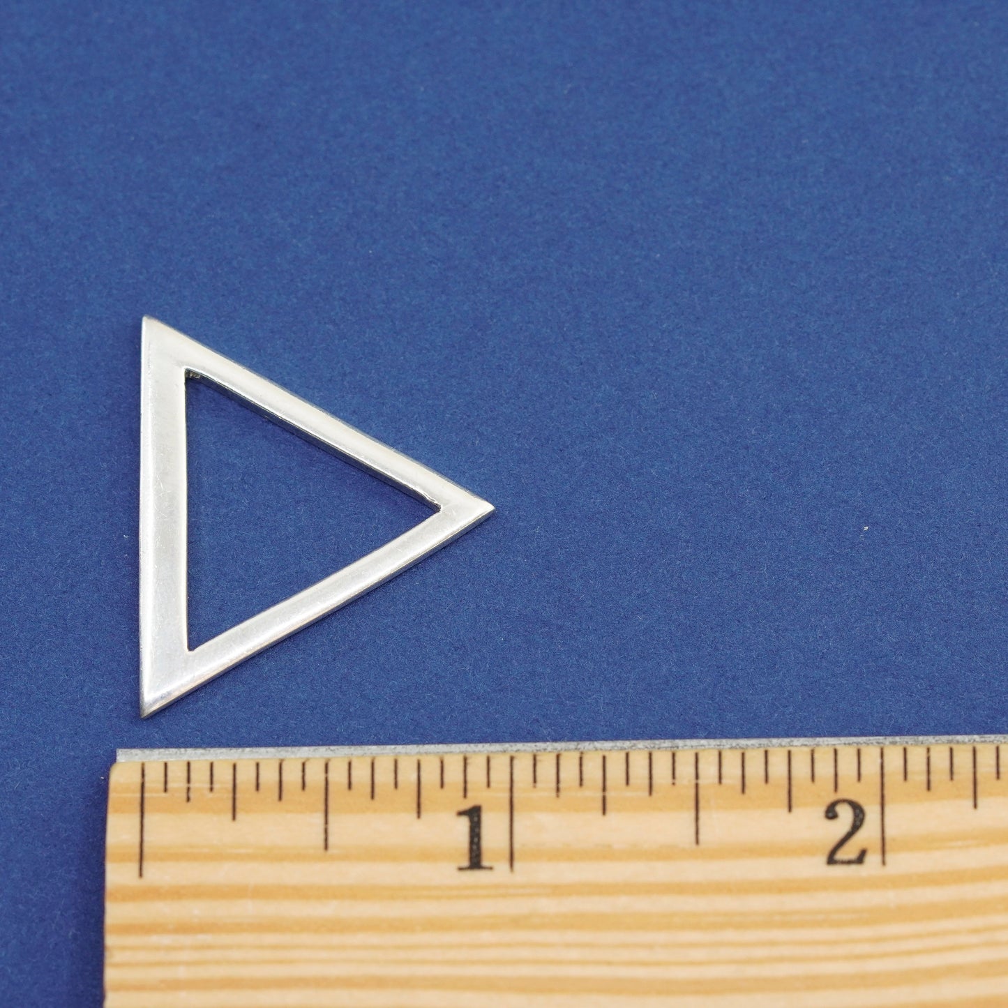 Vintage Sterling silver handmade pendant, simple 925 triangular