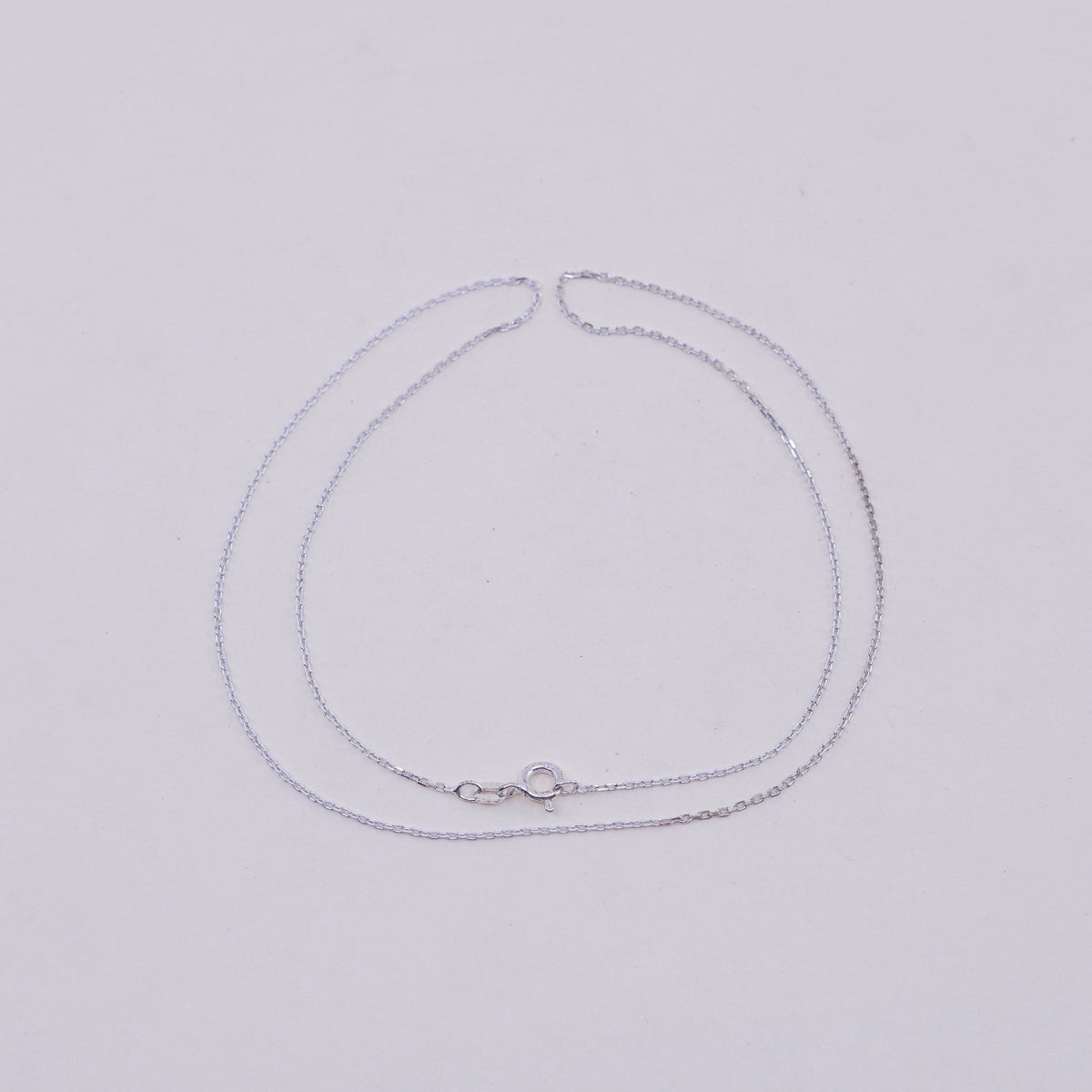 18”, 1mm, Vintage sterling silver circle chain, Italy 925 necklace