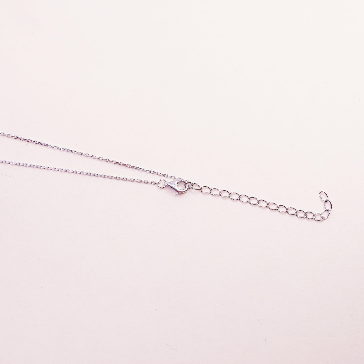 16+2”, Vintage sterling silver circle chain with cz cross pendant, necklace