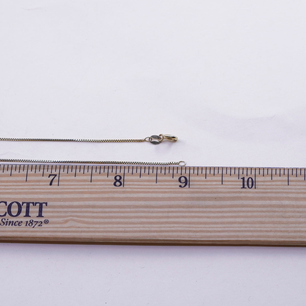 18”, 1mm, Vintage DBJ vermeil gold over sterling 925 silver box chain, necklace