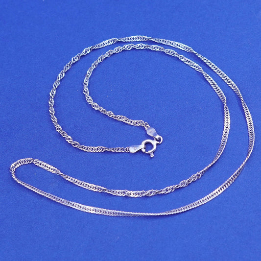 20”, 2mm, Sterling 925 silver handmade necklace, 925 twisted curb link chain