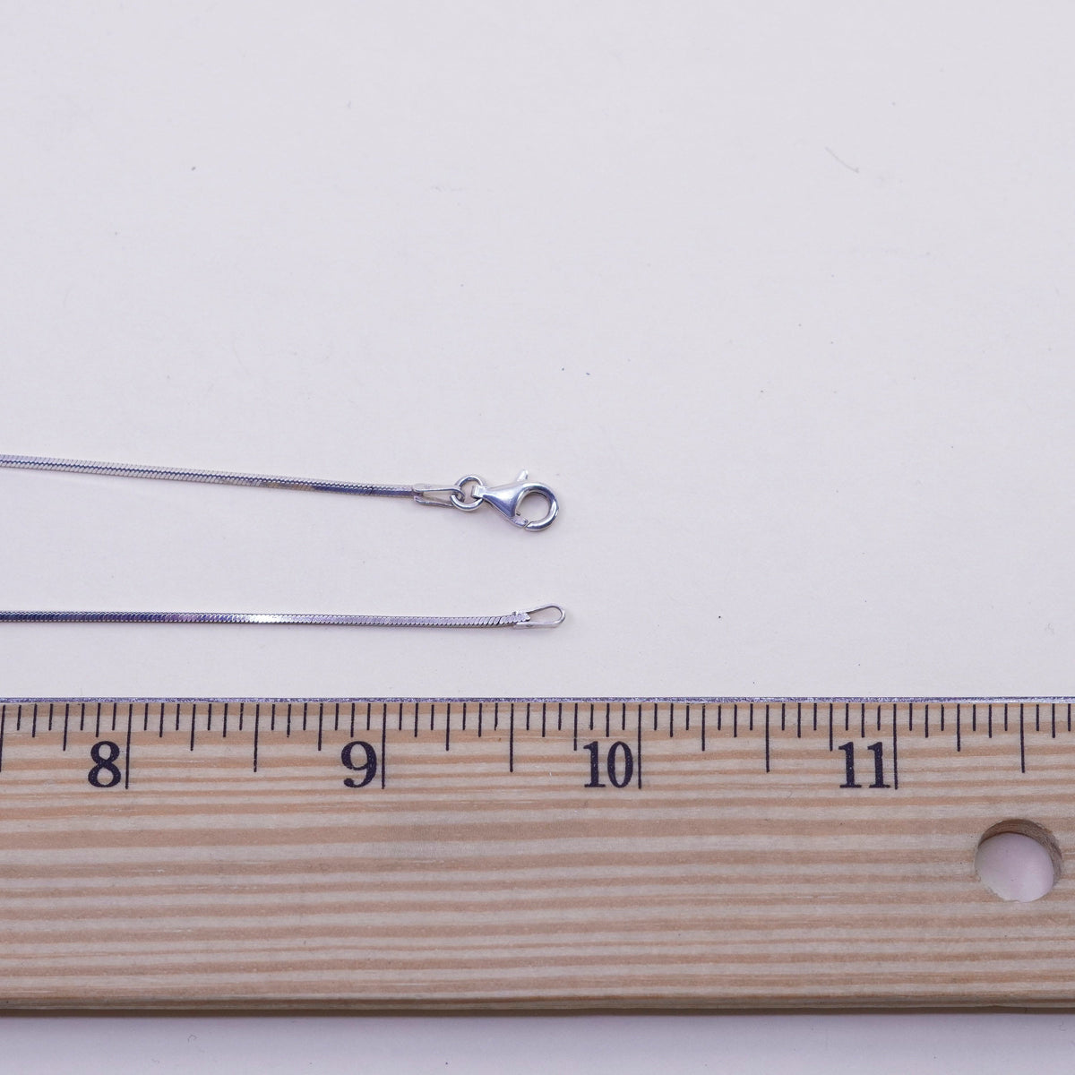 20”, 1mm, Vintage sterling silver snake chain, Italy 925 square chain