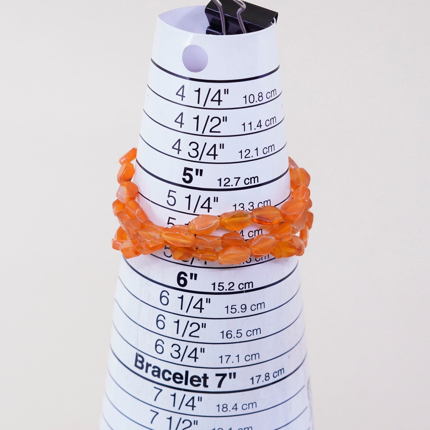 5.5”, handmade multi stands carnelian bracelet with sterling 925 silver clasp