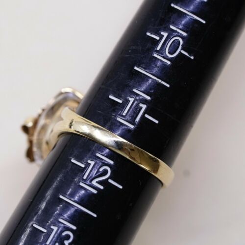 Sz 11.5, Turkey Vermeil Gold Over Sterling Ring, 925 Ring W/ Crystals Ribbon Bow