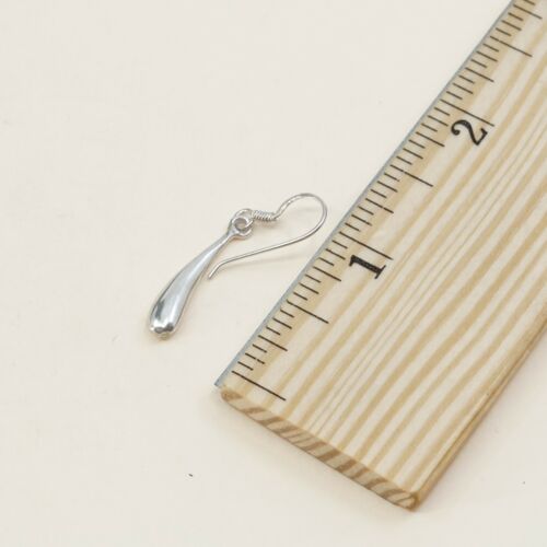 Vtg Sterling 925 Silver Handmade Puffy Teardrop Shaped Earrings