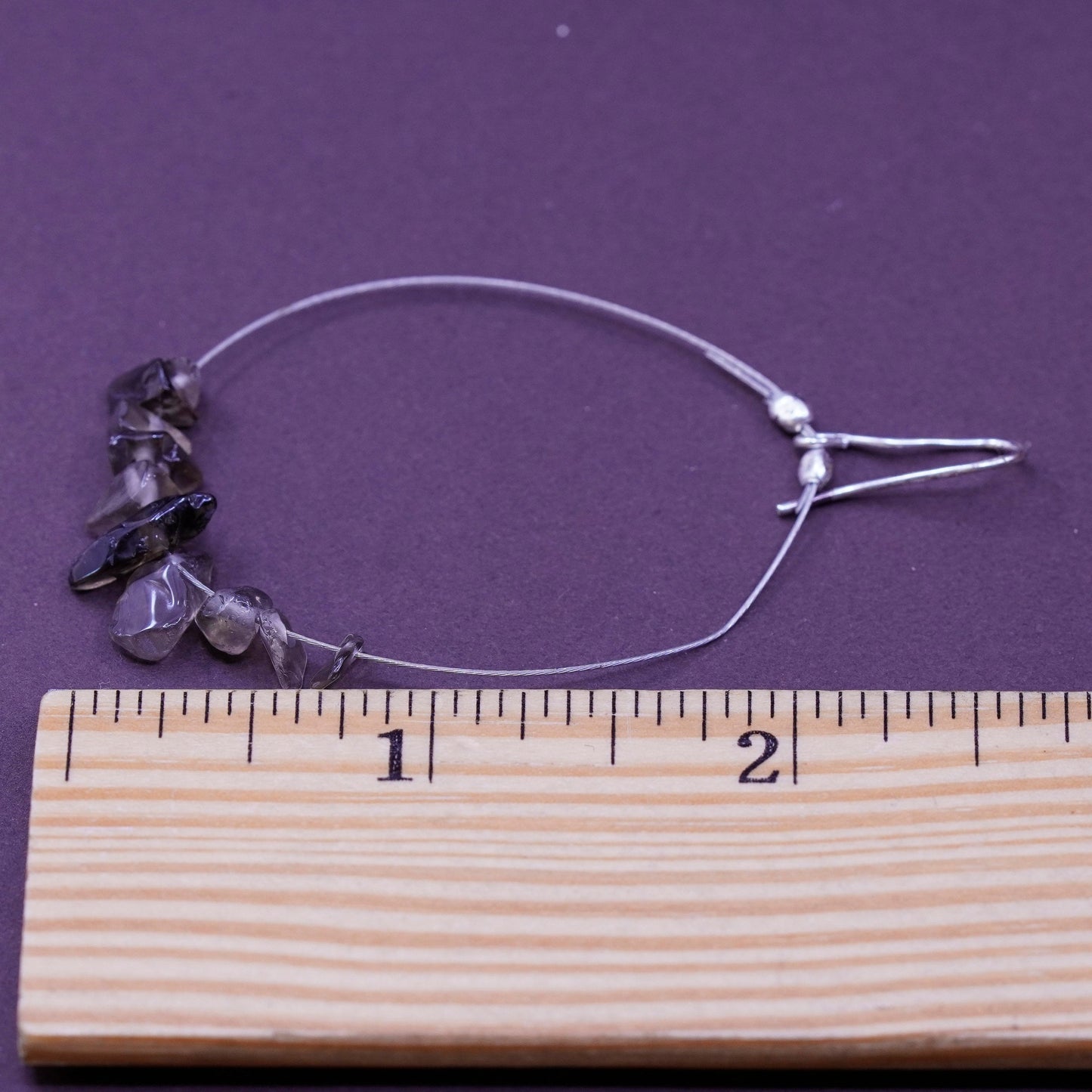 Vintage Sterling 925 silver handmade earrings with smoky topaz