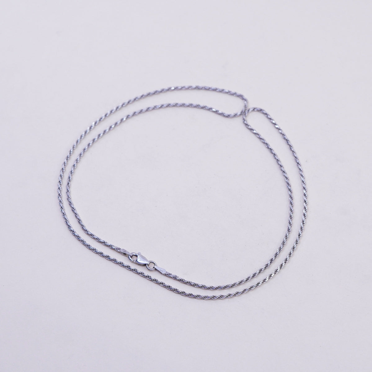24”, 1.6mm, vintage Sterling silver necklace, 925 diamond rope chain