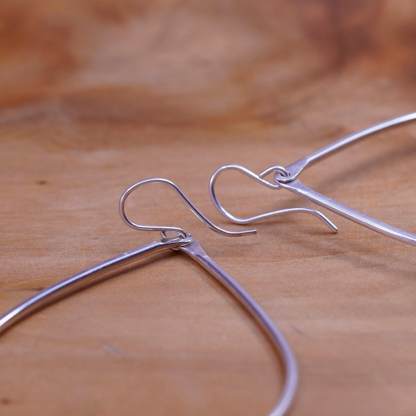 1”, Vintage Sterling silver handmade earrings, 925 teardrop drops