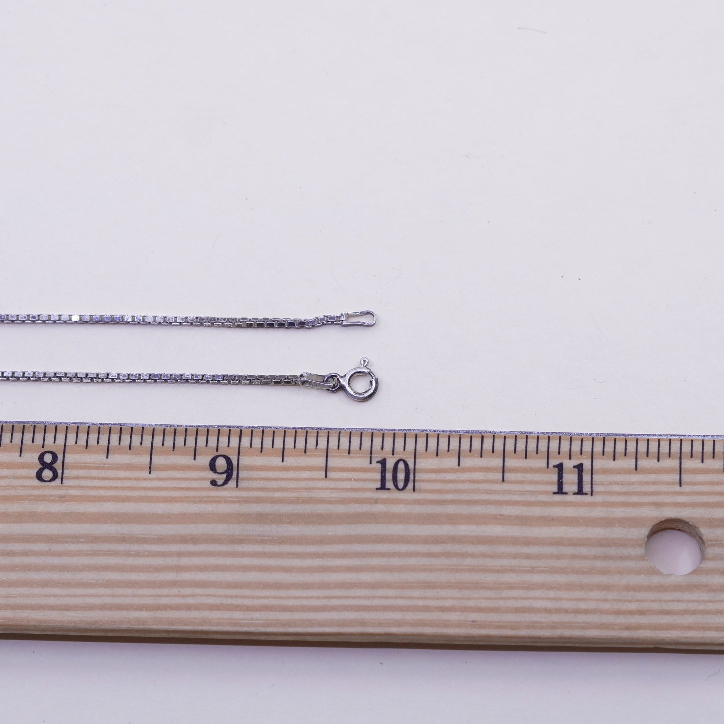 20”, 1mm, Vintage sterling silver Italy 925 silver box chain, necklace