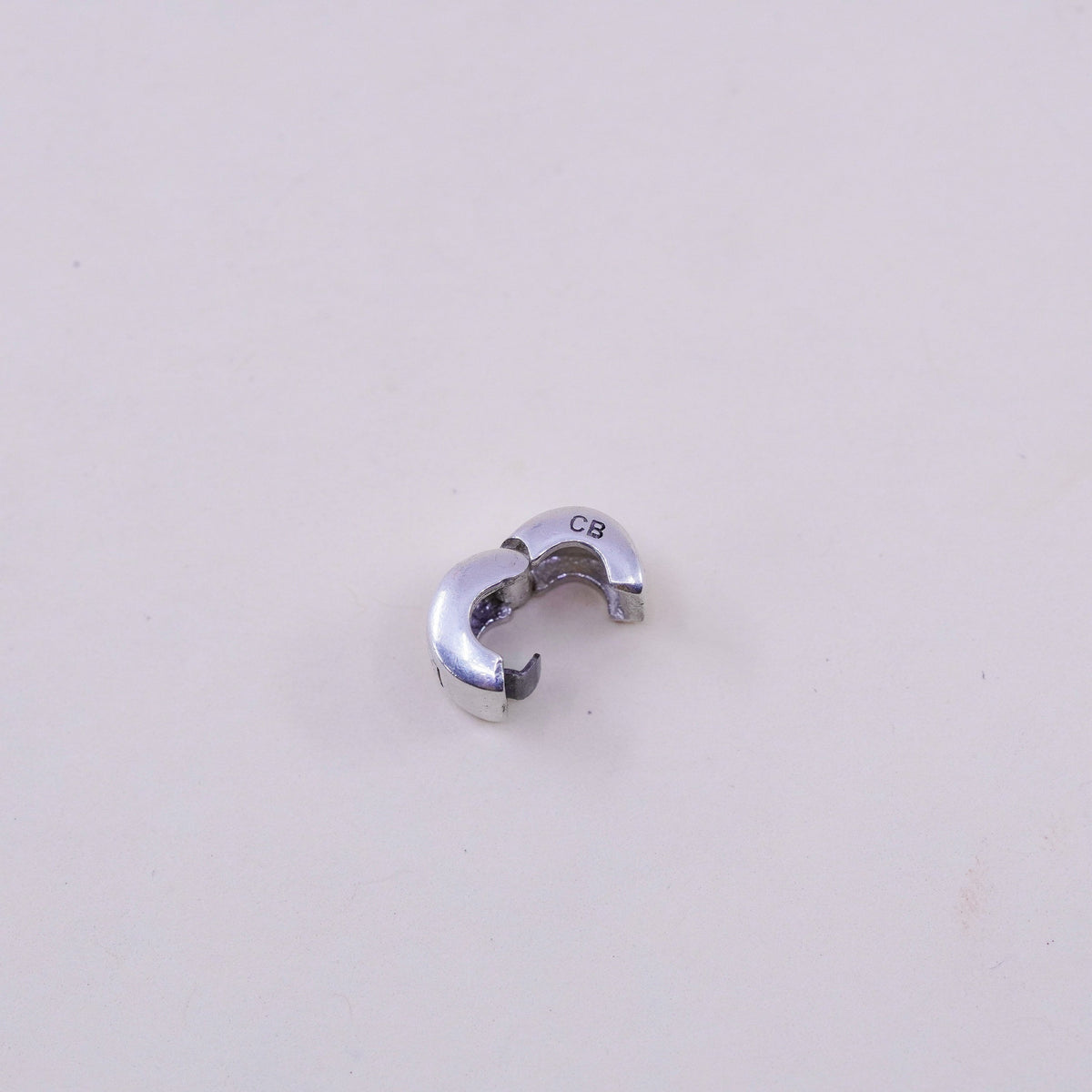 Vintage sterling silver handmade pendant, 925 bead charm initial “BC”