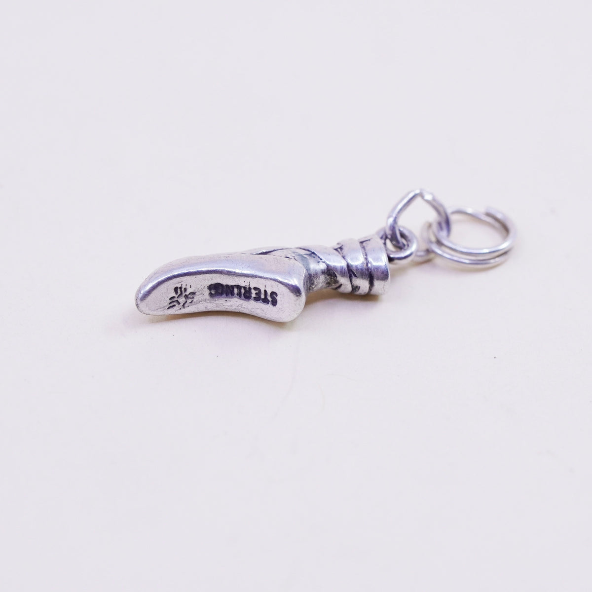 Vintage sterling silver handmade ballerina girl shoe foot charms, 925 pendant