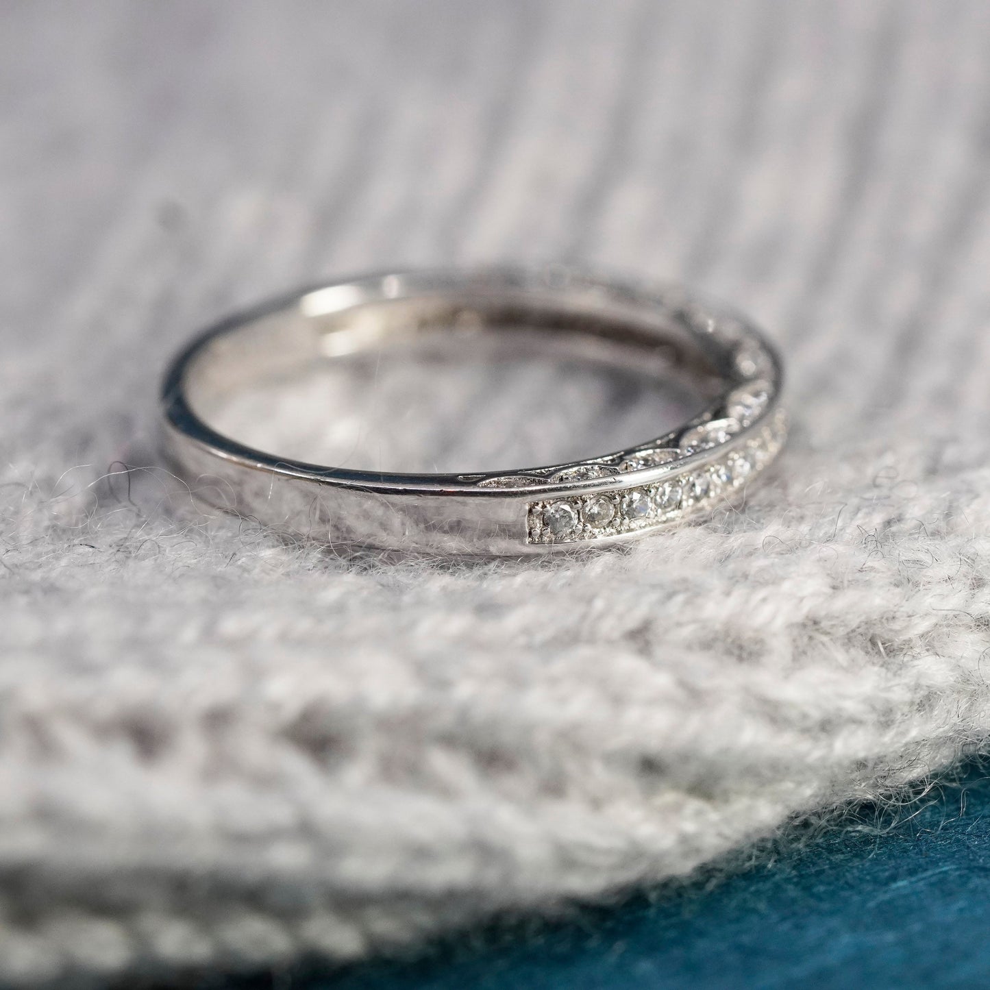 Size 11.25, vintage Sterling 925 silver ring 925 stackable wedding band with Cz