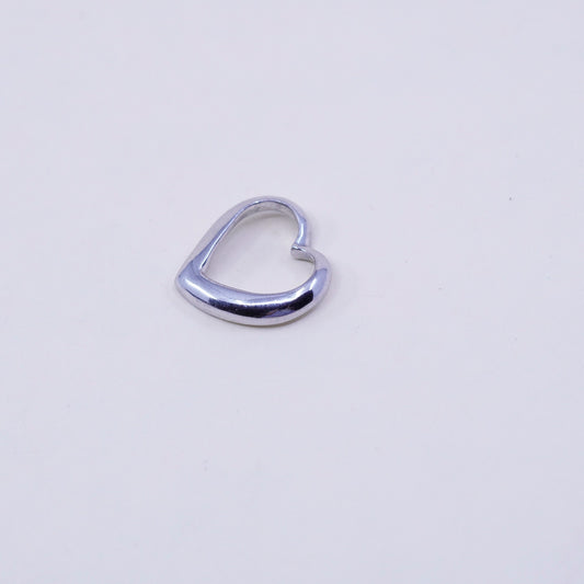 Vintage sterling silver handmade pendant, 925 heart