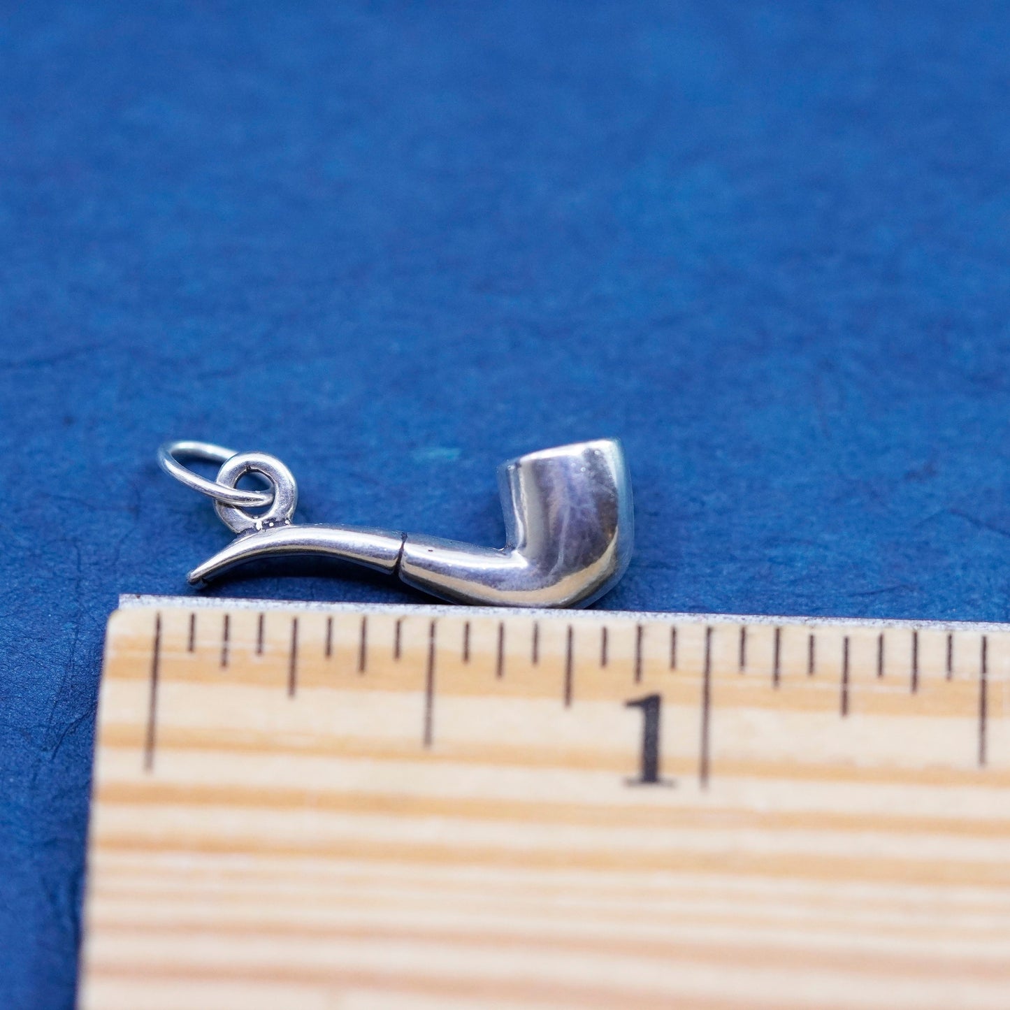 Vintage Sterling silver handmade pendant, 925 tobacco pipe charm