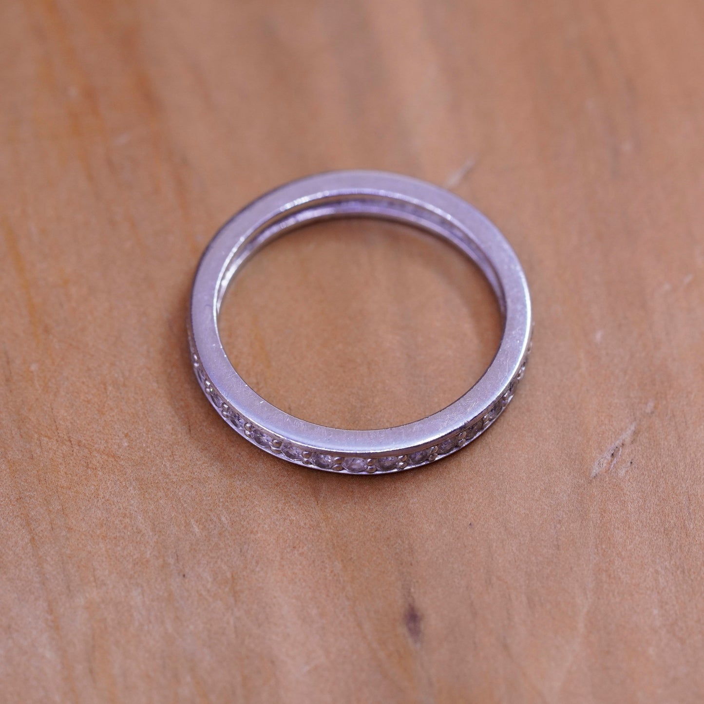 Size 9.25, vintage Sterling silver ring, 925 band with cz, stamped 925 Cz