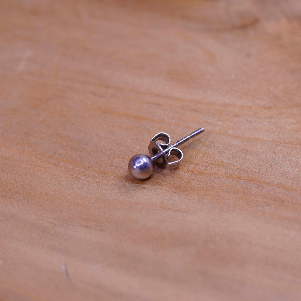 2mm, Vintage Sterling silver tiny beads studs, 925 earrings