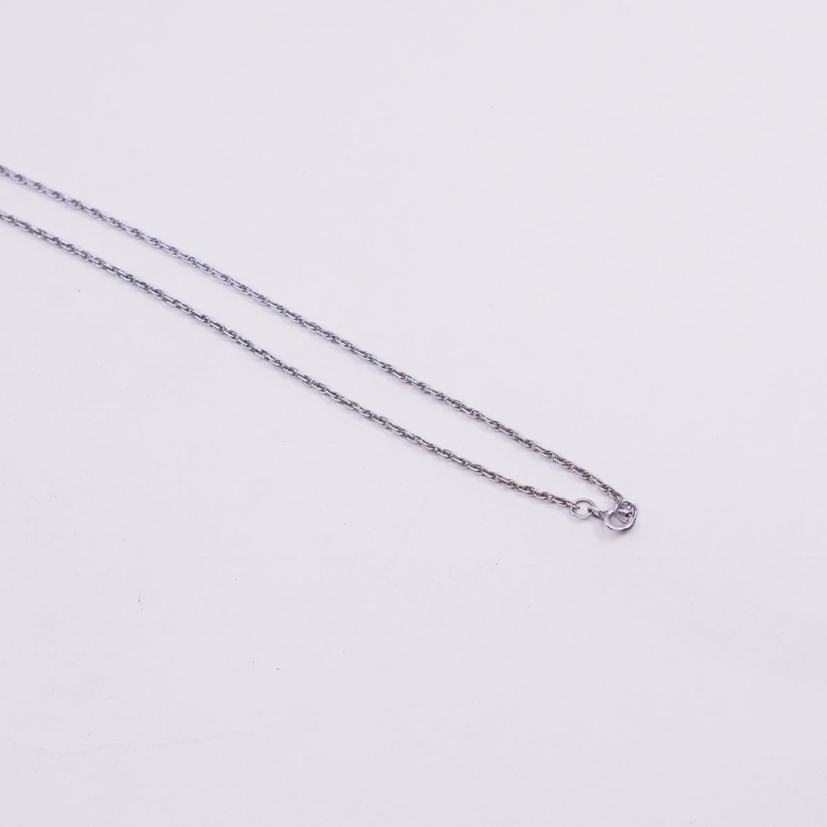 20” 1mm, vintage sterling silver necklace, 925 Singapore rope chain