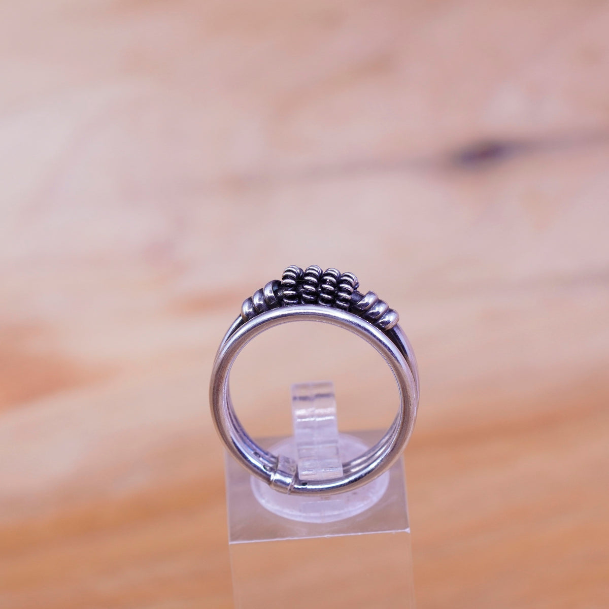 Size 9, vintage Sterling silver handmade ring, 925 cable band