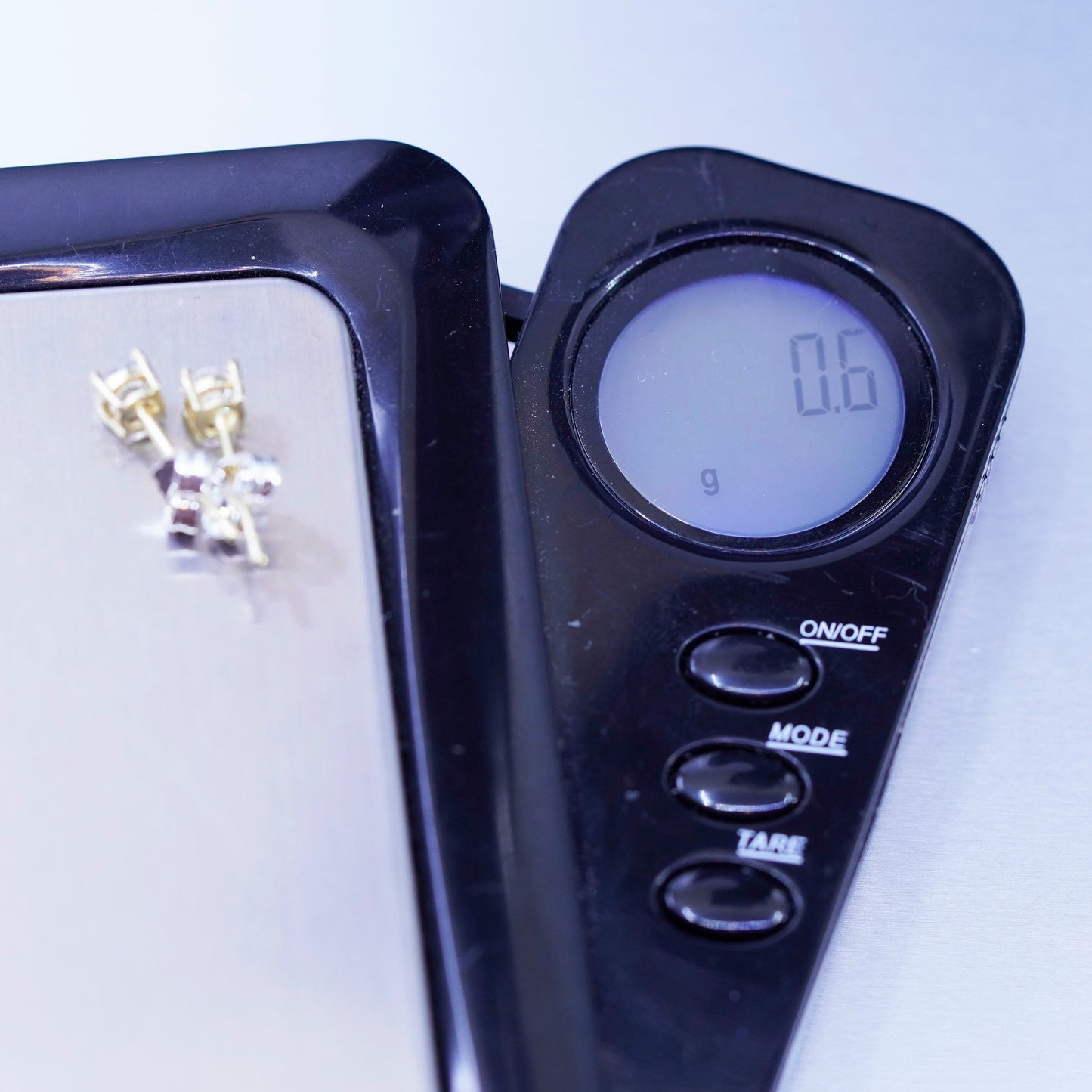 Vintage vermeil gold over Sterling 925 silver earrings, studs with cz