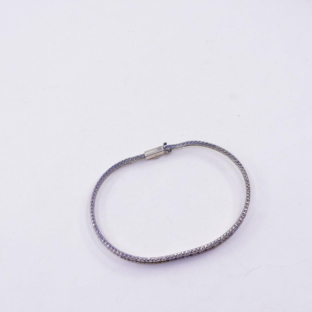 7”, vtg vermeil gold over sterling silver handmade bracelet, 925 wheat chain