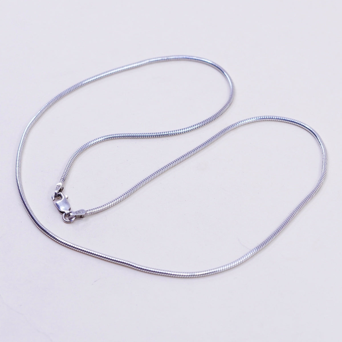 18”, 1mm, Vintage milor sterling silver snake chain, Italy 925 necklace