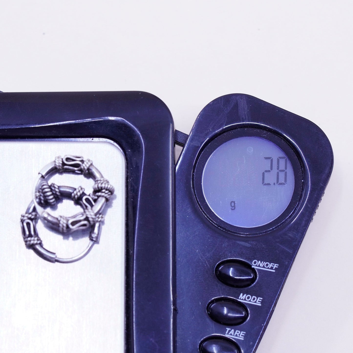 0.5”, Vintage sterling 925 silver loop handmade earrings, bali wired hoops