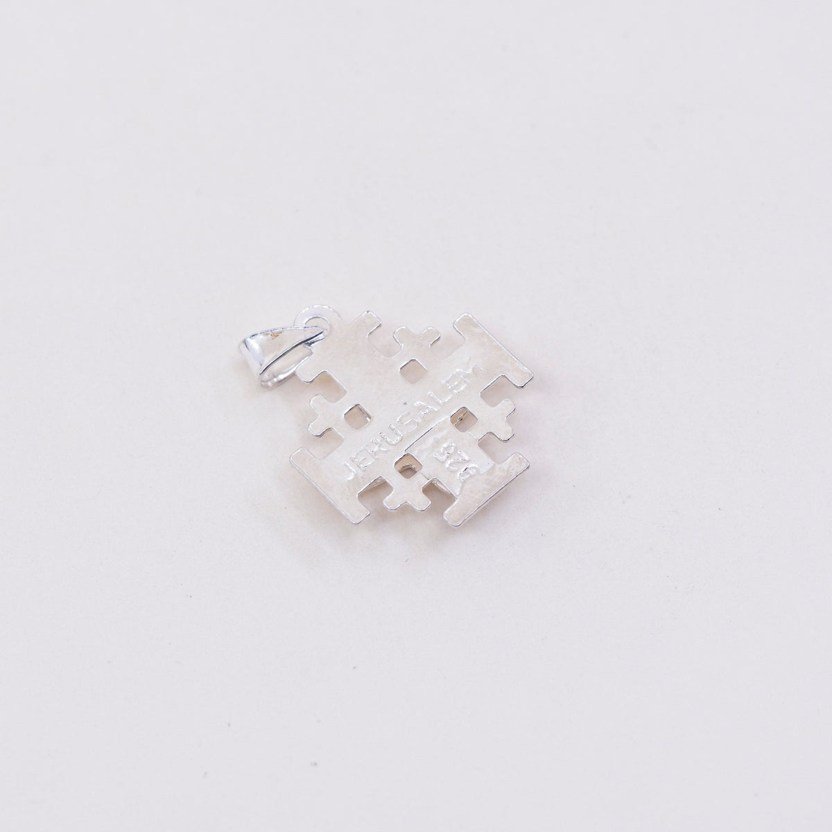 Sterling silver handmade pendant, 925 Jerusalem swirl Filigree cross pendant