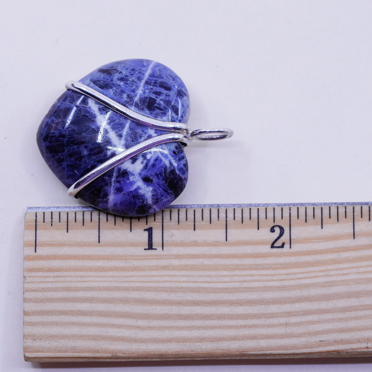 Vintage mexico handmade sterling silver 925 with heart azurite