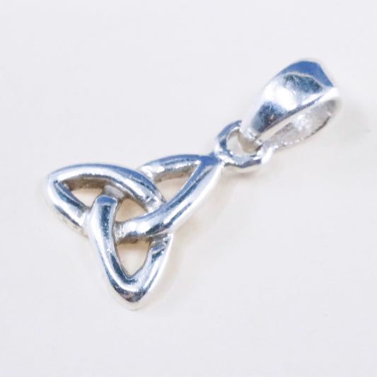 vintage sterling silver handmade pendant, 925 silver Irish filigree charm