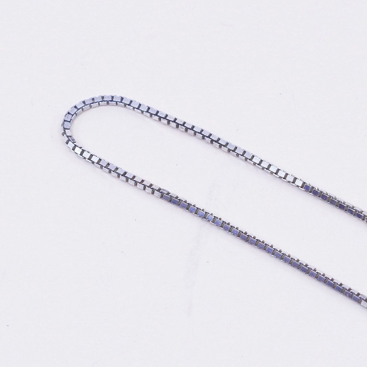 16”, 1mm, Vintage Italian sterling 925 silver box chain, necklace