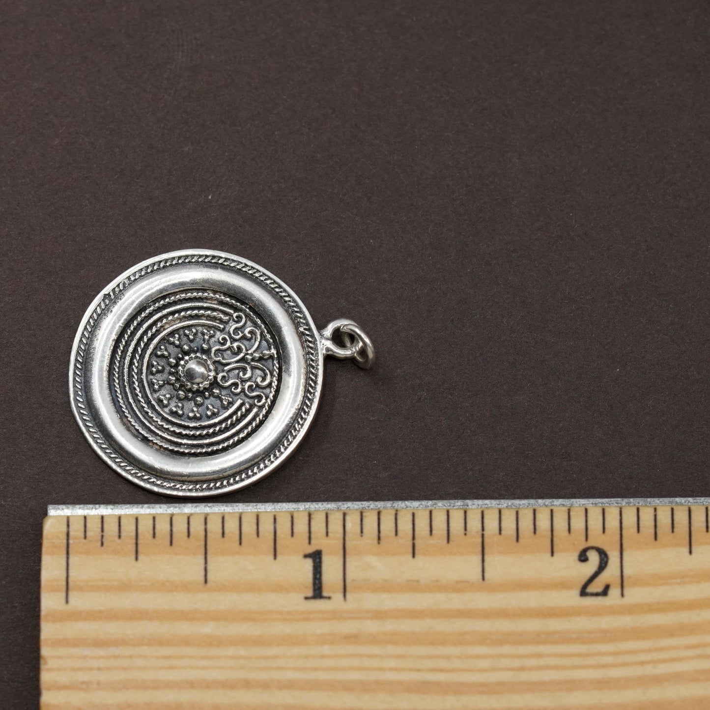 Vintage Sterling silver handmade pendant, Bali 925 tag