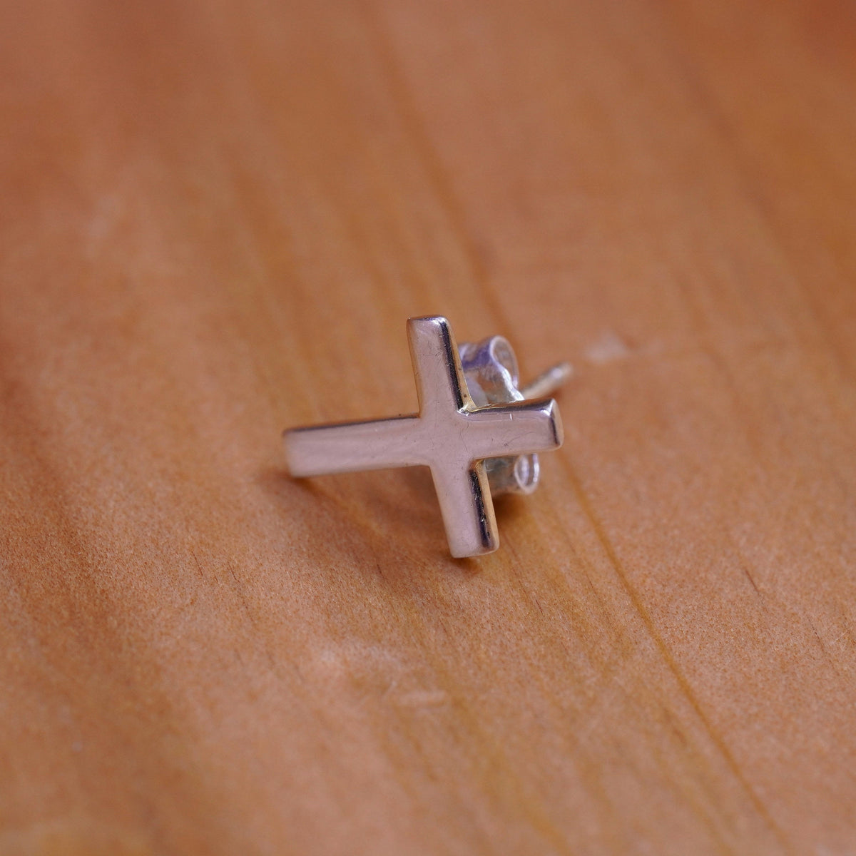 Vintage Sterling silver handmade earrings, 925 cross studs