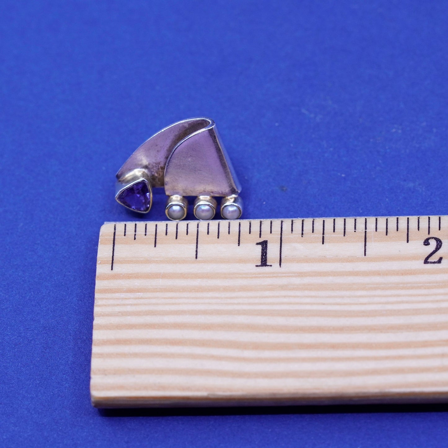 two tone 14K gold filled sterling silver earrings, 925 studs pearls amethyst