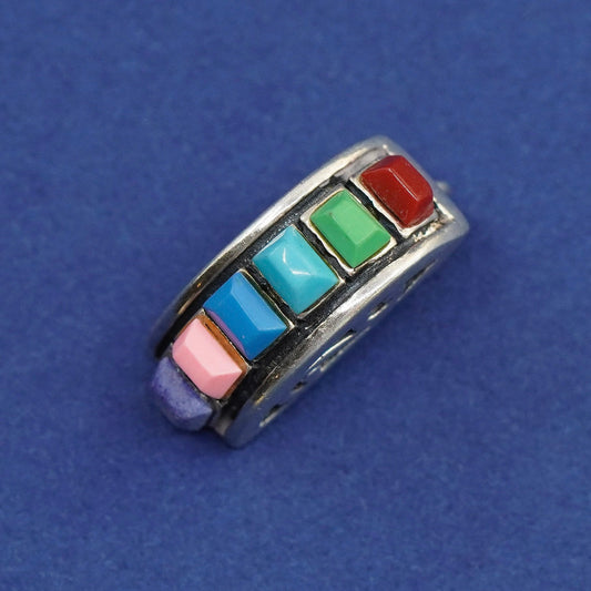 Vintage silpada Sterling silver handmade pendant, with multi color gemstones
