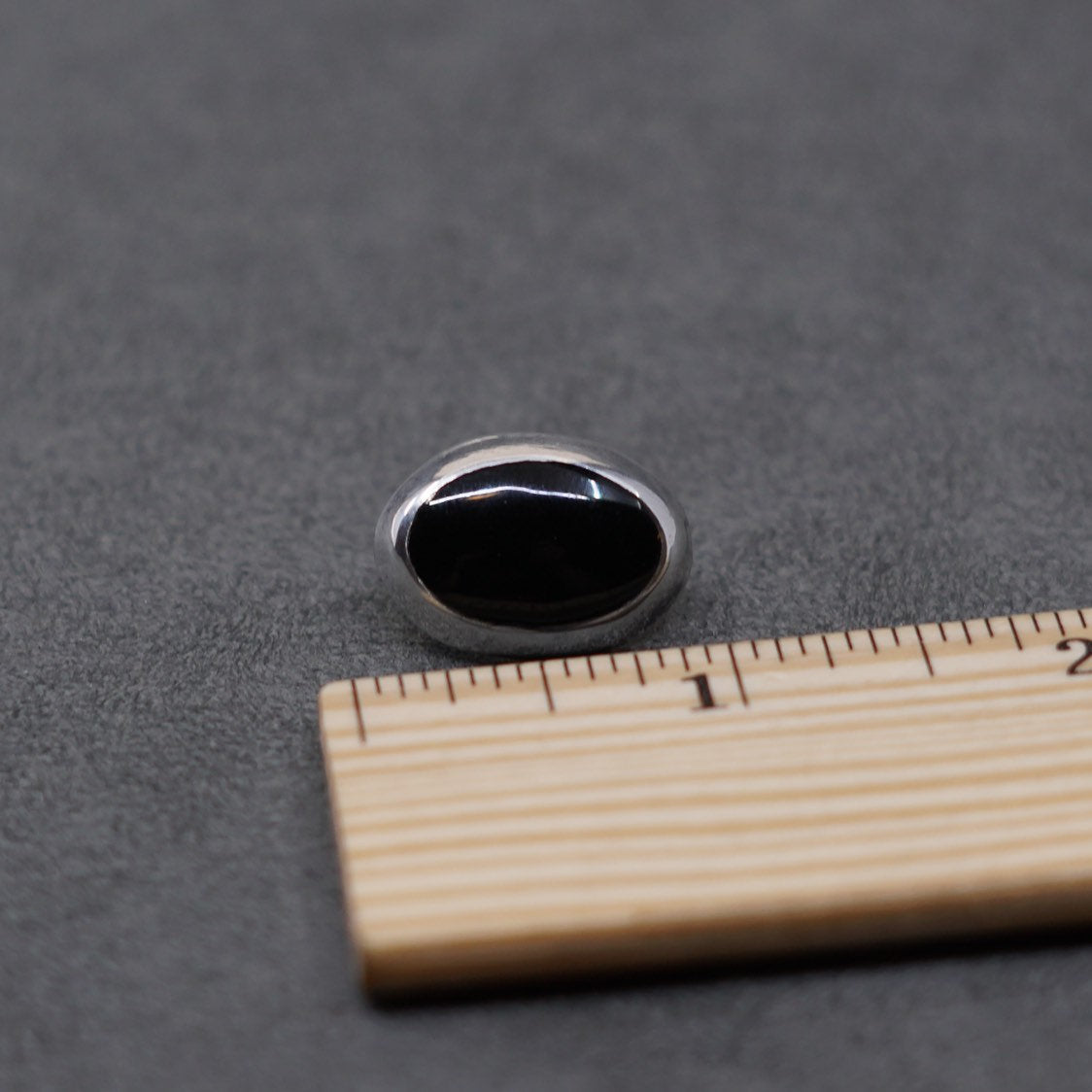 Vintage Sterling silver handmade earrings, 925 w/ oval obsidian studs